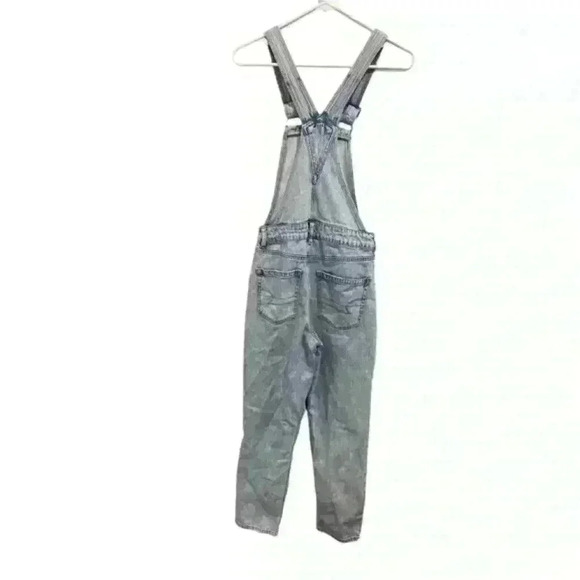 American Eagle Outfitters Blue‎ Jean Mom Overalls Woman Sz 2 Short Light Wash - Picture 4 of 10